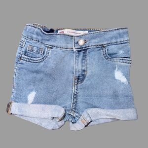 Levi's Soft Denim Roll Up Shorts | Toddler Girl | 18 Months | Like New